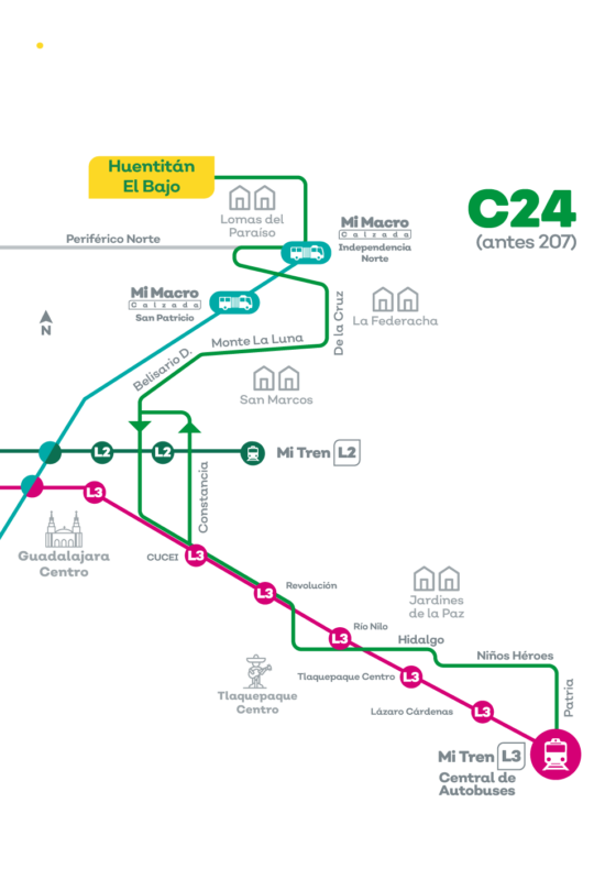 Tlaquepaque Centro-Línea 3-mapa